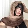 Lenço de estilo étnico, lenço de cabeça plissado em linho estilo deserto com gradiente, lenço de seda do deserto, lenço de pescoço estiloso para meninas da moda