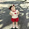 Conjunto de Verano Lindo de Dibujos Animados para Niñas, Shorts Florales Elegantes para Bebé, Conjunto de Dos Piezas Delgado Casual, Dulce y Moderno