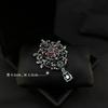 Broche Barroco Europeu e Americano com Pedras Preciosas, Broche Elegante Estilo Palácio, Fivela Elegante para Lenço Feminino, Acessórios de Vestuário