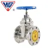 Shanghai Hugong Válvula de Compuerta con Vástago Oculto de Acero Inoxidable Z45X-16P 304 Válvula de Compuerta de Vástago Oculto con Sello Blando y Asiento Elástico