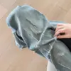 Calça Jeans Wide Leg Rasgada para Mulheres, Cintura Alta, Tendência Primavera e Verão, Versátil, Nova Solta, Cobre o Quadril, Calça Reta Emagrecimento