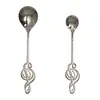 Cuchara de Acero Inoxidable 304 con Nota Musical, Cuchara para Café, Cuchara Creativa para Postre y Pastel, Mango Largo, Cuchara para Yogur y Helado, Cuchara para Nido de Pájaro