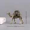 Figura de Camello de Latón para Sala de Estar, Camello de la Riqueza Decoración de Escritorio de Oficina, Adorno para Mascota de Té, Artesanía de Micro-Paisaje, Pie para Sostener
