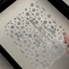 Adesivos para Nail Art Borboleta Dourada e Prateada com Padrão de Formiga, Folha de Ouro e Prata, Trevo de Quatro Folhas, Estrela Explosiva e Pedrarias, Modelo Popular Yt8946