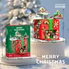 Brinquedos de Blocos de Construção de Natal, Linha Completa de Caixas de Música de Árvore de Natal, Bonecos de Neve, Casas de Pão de Gengibre, Caixas Surpresa de Natal Montáveis para Crianças, Transfronteiriço