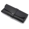 Nuevas Gafas de Sol de Clip Único Estuche de Cuero PU Bolsa Suave Moda Negro Estuche Portátil para Gafas Directo del Fabricante