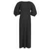 Vestido Plegable con Manga 2026 Gama Alta Primavera Color Sólido Casual Cuello Redondo Plisado de Longitud Media Delgado de Corte A para Mujer