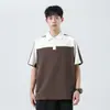 Camisa Polo de Rayas con Cuello y Manga Corta para Hombre, Camiseta Casual Resistente