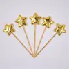 Bandera de Cuero Brillante Reflectante de PU Estrella de Cinco Puntas Inserto para Pastel de Cumpleaños Horneado Tarta Postre Mesa Tarjeta Inserto de Nube
