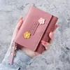 Billetera Corta Explosiva para Mujer, Delgada, Plegable en Tres, Multifunción, Pequeña, Corazón de Niña, Moda, Mini Billetera, Portatarjetas Uno