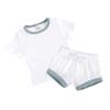 Ropa infantil Kids Tales Amazon, camiseta de manga corta con tiras en los pantalones cortos de color liso para bebé, traje de dos piezas para niña, comercio exterior