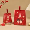 Caja de Dulces para Boda Roja, Empaque de Boda de Nicho de Alta Gama, Bolsa Elegante y Grande para Compromiso