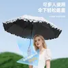 Guarda-chuva de Renda com Alça de Anel Aberta Manual Guarda-sol Guarda-chuva de Uso Duplo Alto Valor Estético 70% de desconto Proteção UV Cola Preta Guarda-sol