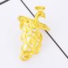 Moneda Europea Arena Dorada Vietnamita Anillo Abierto para Mujer Oro Artificial Anillo para Dedo Índice Pavo Real Fénix Joyería Dorada de Boda