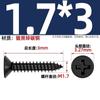 Tornillos Autoperforantes de Cabeza Plana Cruz Negra Endurecida Ka Tornillos Pequeños de Cabeza Avellanada M1M1.2M1.7M2M2.6M3M4Mm