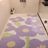 Tapete de Chão para Banheiro e Box, Xadrez, Fresco e Simples, de Seda em Laço, Drenante, Fácil de Limpar, Antiderrapante