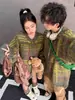 Tricô Atmosfera Retrô Americana Tricô para Homens e Mulheres, Cardigã Solto Tendência para Casal Jaqueta de Veludo Mink Top Outono e Inverno