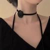 Nuevo collar de cadena para clavícula con rosa de encaje vintage, pulsera, collar delgado para el cuello, accesorios de lencería sexy