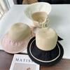 Sombrero de Paja Plegable Transpirable para Viaje de Verano Nuevo, Sombrero Ecuestre de Lino con Costuras, Estilo Coreano, para Mujer