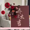Decoração de boas-vindas novo estilo chinês layout de cena de sala de estar decoração de placa KT casa novo lar fundo suprimentos para cerimônia