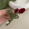 Elegante Pinza para el Cabello de Tulipan Afelpado, Pinza de Aleación de Alta Gama, Accesorio para el Cabello para Mujeres, Pinza para el Cabello en la Parte Posterior de la Cabeza, Accesorio para el Cabello de Pinza Tiburón