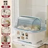 Estante para cuencos de cocina, caja de almacenamiento de utensilios con tapa, caja de almacenamiento de vajilla, escurridor de cuencos y platos, gabinete de plástico para cuencos domésticos