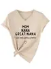 Mãe avó bisavó Amazon eBay site independente camiseta feminina casual e confortável com decote V e manga curta