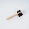 Cepillo de esponja de madera de haya para pulir zapatos de cuero, cepillo negro para betún de zapatos, juego de herramientas para pulir y encerar zapatos