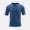 Venta Caliente Transfronteriza de Amazon 2025 Verano Nueva Camiseta Casual para Hombre Cuello en V Moda Ajustada Tops de Manga Corta para Hombre