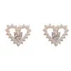Joia Marca HS.DP Simples Retrô Prata Grossa Zircônia Pérola Coração Ear Cuff Feminino Leve Luxo Doce Versátil Brinco