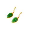 Pendientes de hoja verde verde aceite espinaca rusa pendientes de hoja de jaspe verde elegantes combinan con todo Pendientes súper de hada joyería