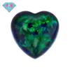 Huagang gema en forma de corazón ópalo sintético plano piedra desnuda ópalo artificial azul verdoso OP19