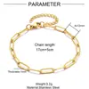Pulseira de Aço Titânio Cor Dourada Verdadeira 18K Resistente com Flor de Lote Cruzada Longa Plana O-Chain Cruzada em Relevo Aço Inoxidável DIY Joias para Mulheres