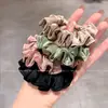 Nuevas scrunchies de alta gama, color sólido, alta elasticidad, que no dañan el cabello, perfectas para coletas y chongos, accesorios para el cabello simples y elegantes para el uso diario