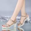 Sandalias de tacón grueso de verano 2022 para mujer, estilo hada, tacones altos con correa de hebilla, sandalias de tacón alto para mujer