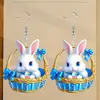 Pendientes de Animales de Dibujos Animados Nuevos Transfronterizos Regalo de Pascua Creativo Acrílico Plano Maceta Linda Pendientes de Conejito