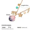 Cadena para Clavícula de Acero Inoxidable Estilo Playa Oceánica Transfronteriza Taina con Colgante de Concha Marina Multicolor que No se Desvanece para Mujer