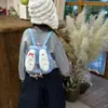 Mochila de Pelúcia com Orelhas de Coelho Infantil para Meninas, Mochila Escolar de Jardim de Infância Super Fofa e Estilosa para Menininhas Saírem