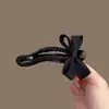 Pasador de Pinza para el Pelo con Lazo de Cinta Estampado de Leopardo Estilo Coreano, Pinza de Pato para Flequillo, Pinza Superior para la Parte Posterior de la Cabeza, Pasador