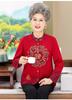 Suéter de outono e inverno da avó, malhas femininas de meia-idade, cardigan de mãe com forro de lã, casaco de outono espesso para idosos
