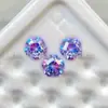 Piedra cortada en forma de flor de cerezo con gradiente de contraste de color de 6 mm, joyería de plata hecha a mano que no se decolora, accesorios de zirconia DIY