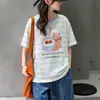 Camiseta Listrada para Meninas Roupa Camada Base de Verão 2026 Novo Estilo Crianças Estilo Coreano Solta Crianças Grandes Moda Manga Curta