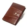 Billetera corta de cuero para hombre de venta caliente transfronteriza, gran capacidad, tarjetero de piel de vaca, vintage, RFID, monedero multi-tarjeta