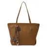 Bolsa Retrô Grande Capacidade Feminina de Ombro para o Dia a Dia Nova Coleção Outono 2025 Cor Pura Bolsa Tote Simples Versátil Bolsa de Ombro