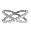 Anillo Doble con Incrustaciones de Diamante, Diseño de Nicho de Lujo Ligero Estilo Europeo y Americano, Joyería Versátil de Gama Alta, Venta al por Mayor Transfronteriza