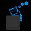 Adesivos de interruptor luminosos de série de luz azul inovadora transfronteiriça, adesivos de parede fluorescentes de pequenos animais de desenho animado de personalidade tridimensional, atacado