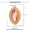 Pingente Oval DIY de Aço Inoxidável com Coração Cravejado de Diamantes para Mulheres Rosa Olho do Diabo Joia de Titânio Pingente