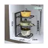 Fabricante Cozinha Dobrável Multi-Camadas Suporte de Panelas Suporte de Armazenamento para Wok Utensílios de Cozinha Suporte Estreito para Frestas Canto da Parede Debaixo da Pia Suporte de Panelas