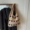 Bolso Trenzado Versátil de Moda para Mujer, Bolso de Punto Casual Simple, Bolso de Hombro Cruzado Simple de Gran Capacidad