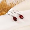 Yilu prata S925 prata esterlina banhado a ouro sangue âmbar retro luz luxo brincos em forma de gota moda simples all-match brincos de gancho de orelha